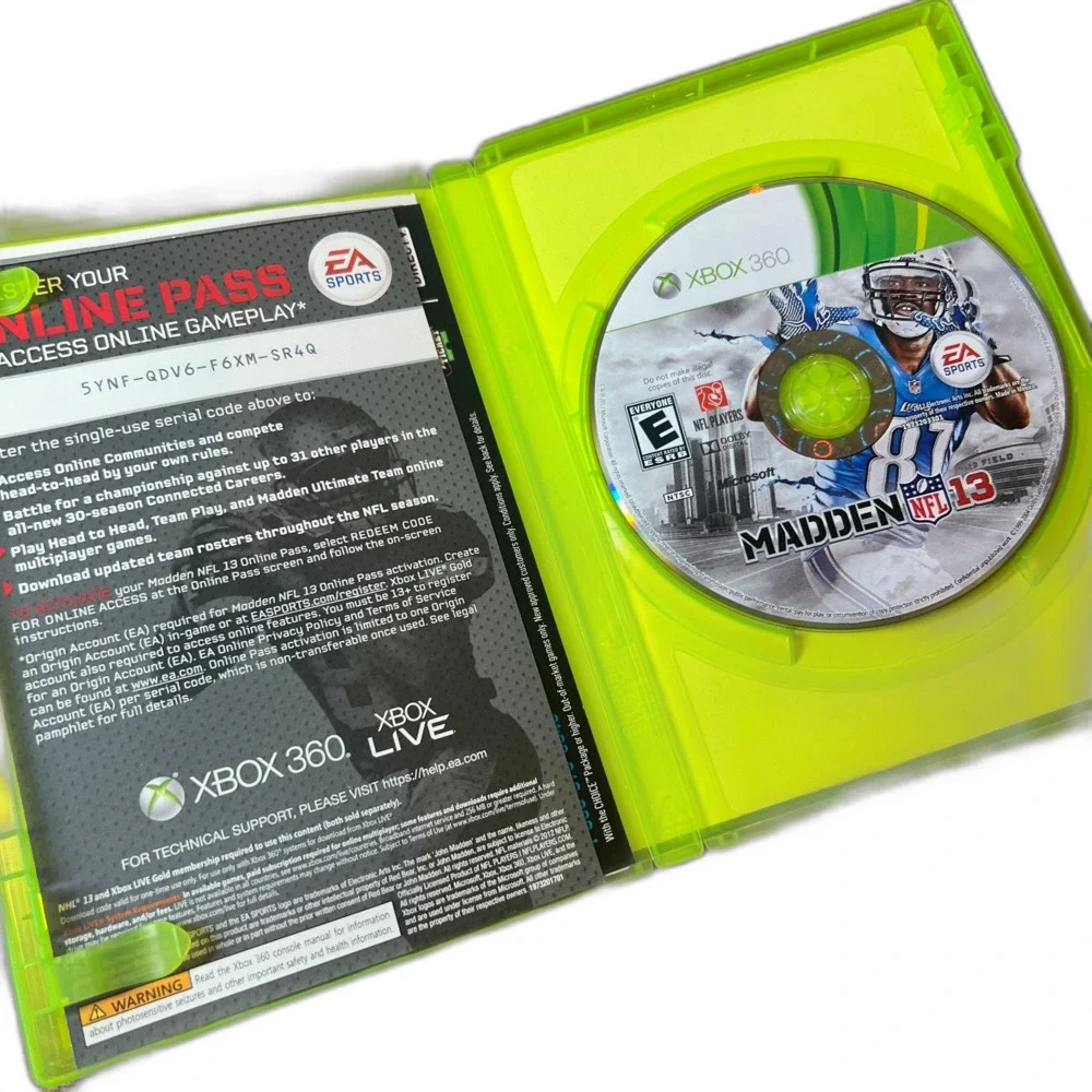 Lot of 6 Madden NFL Video Games (08, 10, 11, 12, 13, 25) for Microsoft Xbox 360